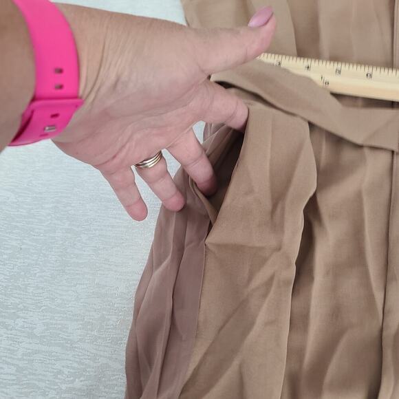 Hayden LA pleated ladies trench Duster brown Size Small NWT Boho chic Fall - Picture 10 of 12